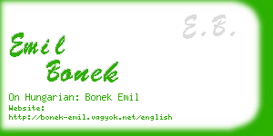 emil bonek business card